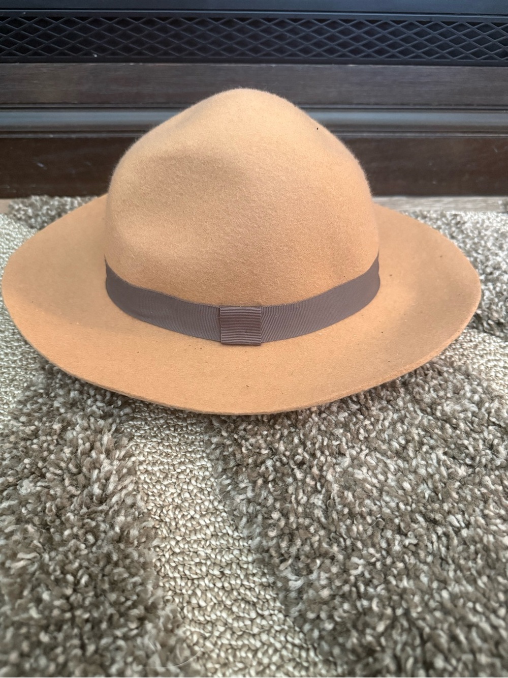 Express Camel 100% Wool Classic Pinch Crown Fedora Hat OS